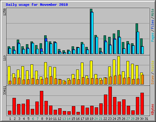 Daily usage for November 2010