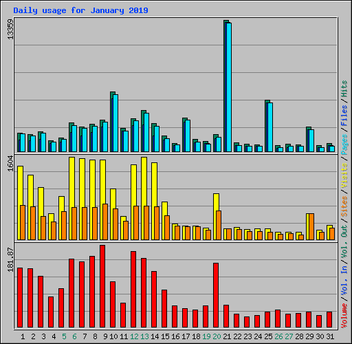 Daily usage for January 2019