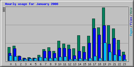 Hourly usage for January 2008