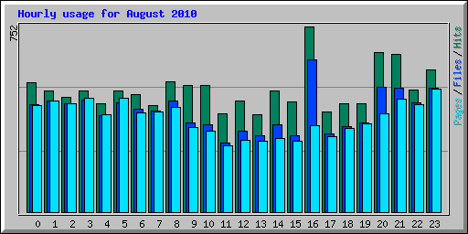 Hourly usage for August 2010