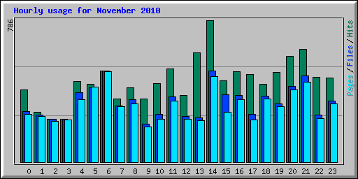 Hourly usage for November 2010