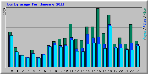 Hourly usage for January 2011