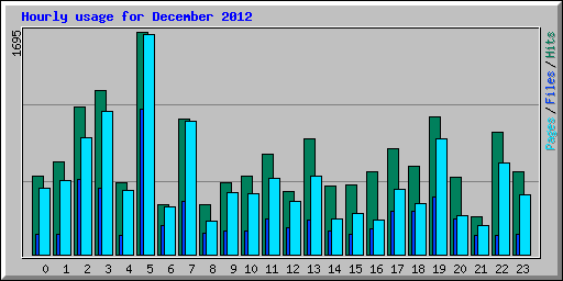 Hourly usage for December 2012