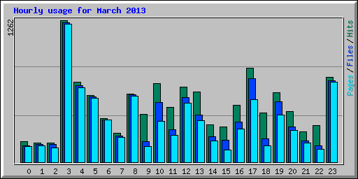 Hourly usage for March 2013