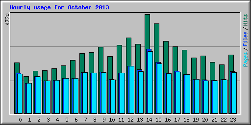 Hourly usage for October 2013