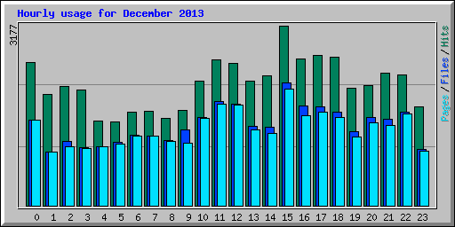 Hourly usage for December 2013