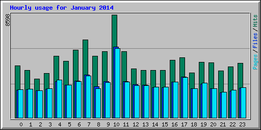 Hourly usage for January 2014