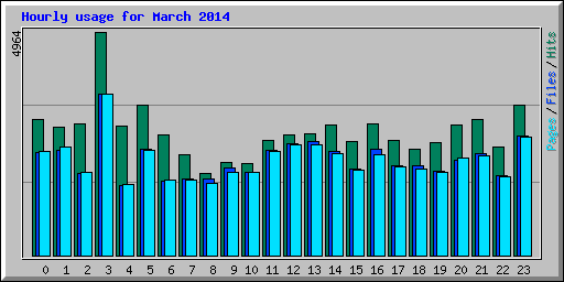 Hourly usage for March 2014