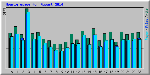 Hourly usage for August 2014