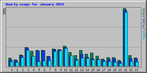 Hourly usage for January 2015