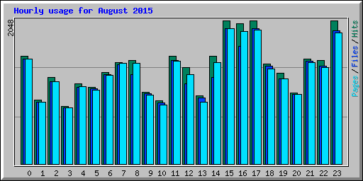 Hourly usage for August 2015