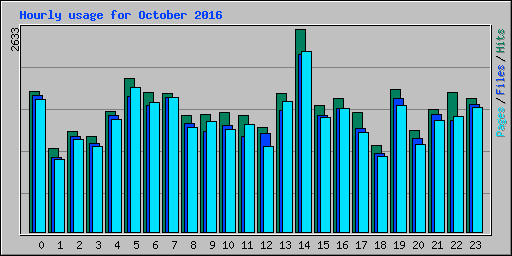 Hourly usage for October 2016