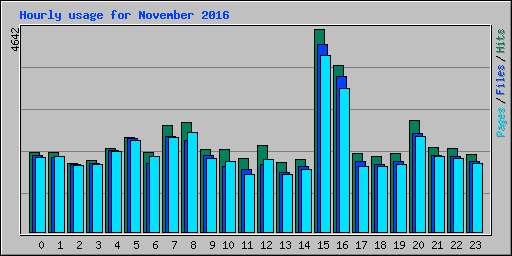 Hourly usage for November 2016