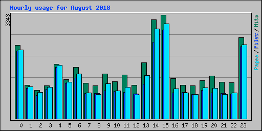 Hourly usage for August 2018