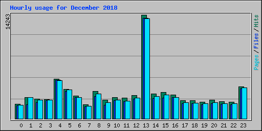 Hourly usage for December 2018